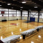One regulation sized court with additional space