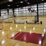 2 regulation sized courts that can also be utilized as one NBA regulation sized court.