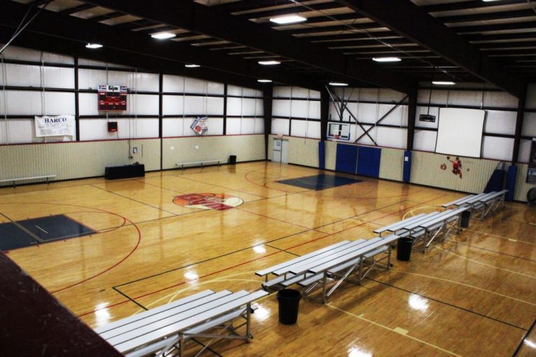 One regulation sized court with additional space
